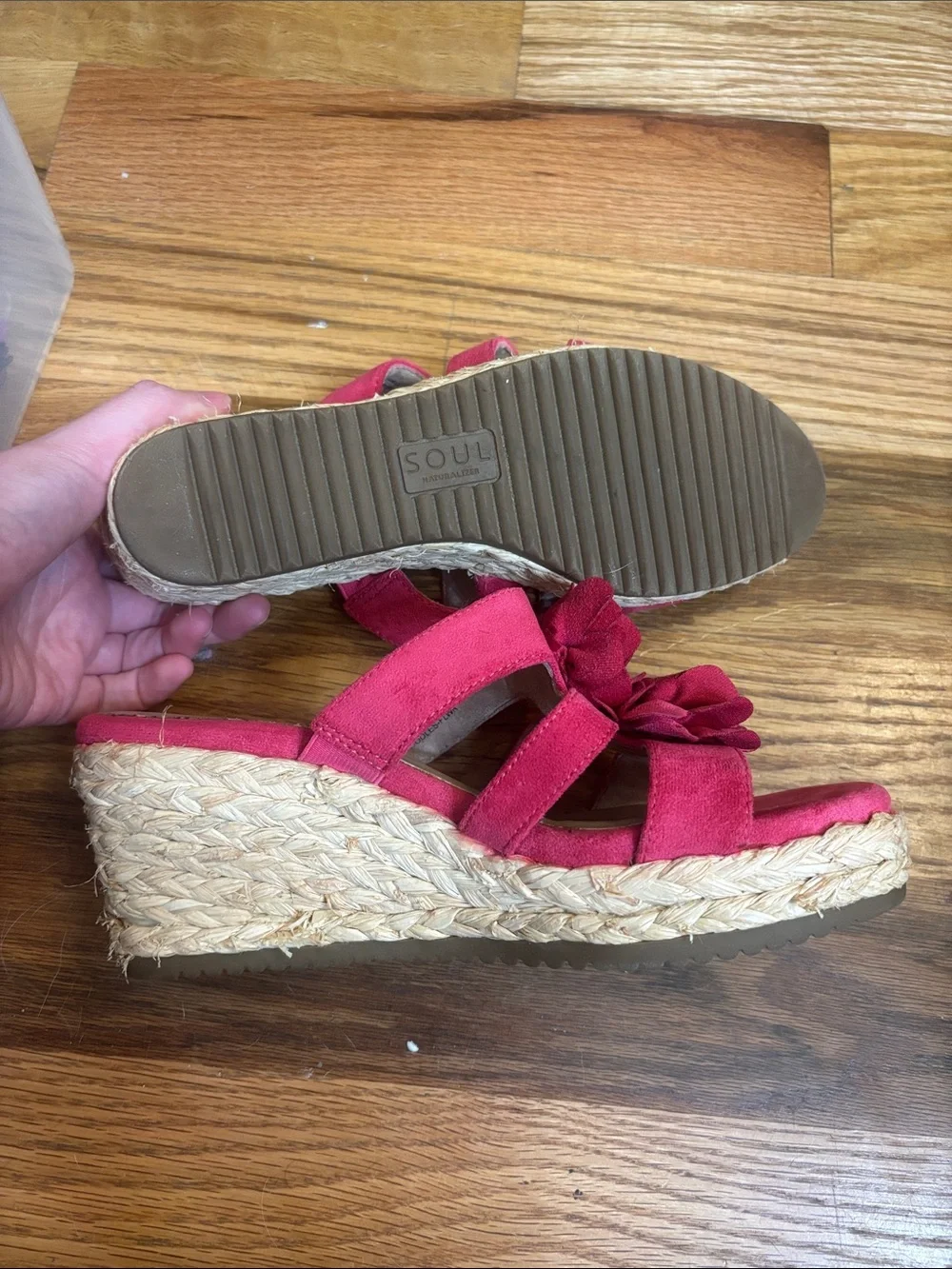Pink Floral Espadrille Slide Sandals